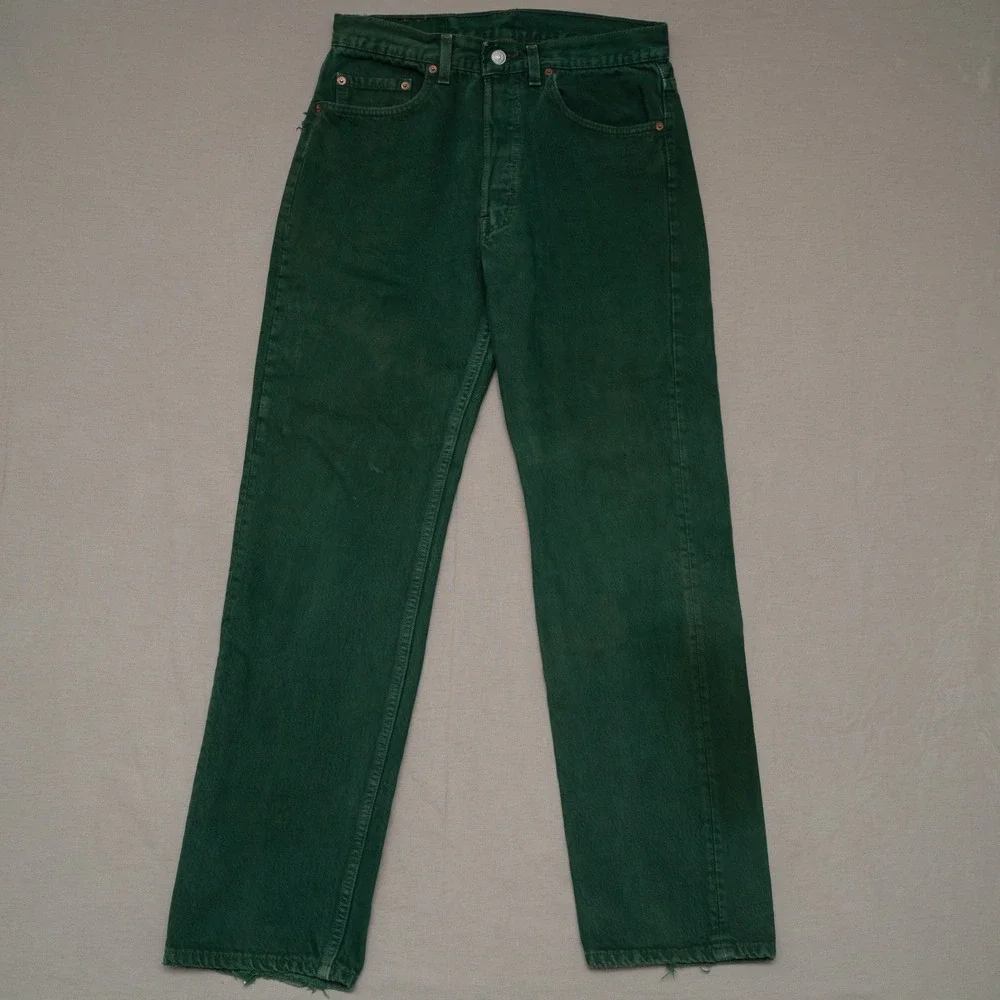 Vintage 90s Levis 501 XX Bright Forest Green USA Made 30